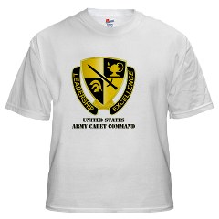 USACC - A01 - 04 - DUI - US Army Cadet Command with Text White T-Shirt