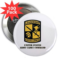 USACC - M01 - 01 - SSI - US Army Cadet Command with Text 2.25" Button (100 pack) - Click Image to Close