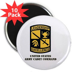 USACC - M01 - 01 - SSI - US Army Cadet Command with Text 2.25" Magnet (10 pack) - Click Image to Close
