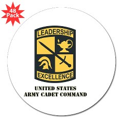 USACC - M01 - 01 - SSI - US Army Cadet Command with Text 3" Lapel Sticker (48 pk)