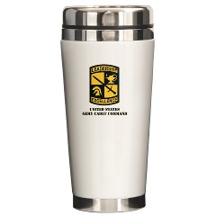 USACC - M01 - 03 - SSI - US Army Cadet Command with Text Ceramic Travel Mug