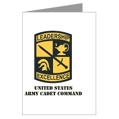 USACC - M01 - 02 - SSI - US Army Cadet Command with Text Greeting Cards (Pk of 10) - Click Image to Close