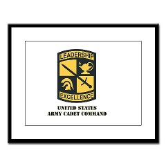 USACC - M01 - 02 - SSI - US Army Cadet Command with Text Large Framed Print - Click Image to Close