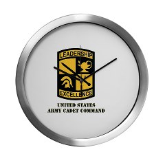 USACC - M01 - 03 - SSI - US Army Cadet Command with Text Modern Wall Clock - Click Image to Close
