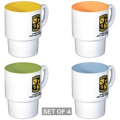 USACC - M01 - 03 - SSI - US Army Cadet Command with Text Stackable Mug Set (4 mugs)