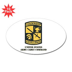 USACC - M01 - 01 - SSI - US Army Cadet Command with Text Sticker (Oval 10 pk)