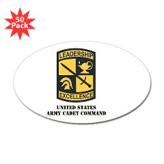 USACC - M01 - 01 - SSI - US Army Cadet Command with Text Sticker (Oval 50 pk) - Click Image to Close