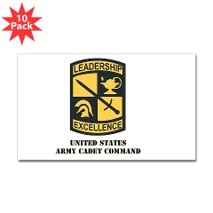 USACC - M01 - 01 - SSI - US Army Cadet Command with Text Sticker (Rectangle 10 pk)