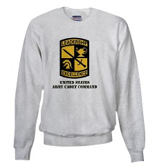 USACC - A01 - 03 - SSI - US Army Cadet Command with Text Sweatshirt