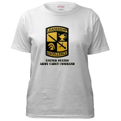 USACC - A01 - 04 - SSI - US Army Cadet Command with Text Women's T-Shirt - Click Image to Close