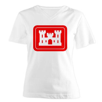 USACE - A01 - 04 - U.S. Army Corps of Engineers (USACE) - Women's V-Neck T-Shirt