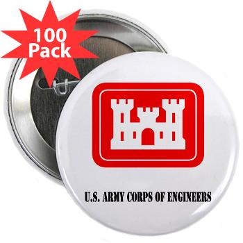 USACE - M01 - 01 - U.S. Army Corps of Engineers (USACE) with Text - 2.25" Button (100 pack)