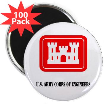 USACE - M01 - 01 - U.S. Army Corps of Engineers (USACE) with Text - 2.25" Magnet (100 pack)