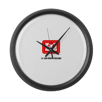 USACE - M01 - 03 - U.S. Army Corps of Engineers (USACE) with Text - Large Wall Clock