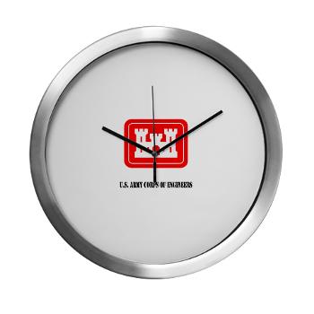 USACE - M01 - 03 - U.S. Army Corps of Engineers (USACE) with Text - Modern Wall Clock