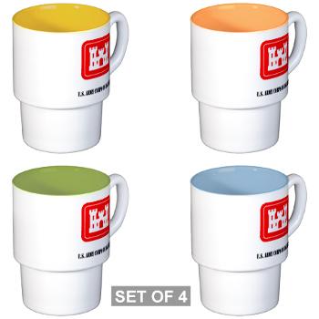 USACE - M01 - 03 - U.S. Army Corps of Engineers (USACE) with Text - Stackable Mug Set (4 mugs) - Click Image to Close