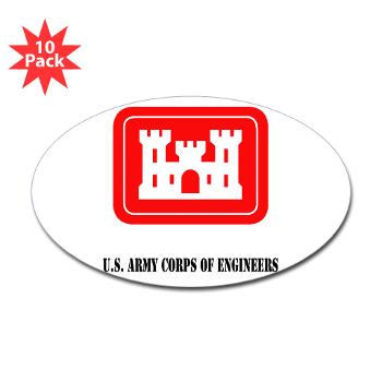 USACE - M01 - 01 - U.S. Army Corps of Engineers (USACE) with Text - Sticker (Oval 10 pk)