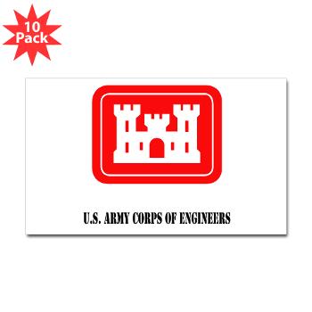 USACE - M01 - 01 - U.S. Army Corps of Engineers (USACE) with Text - Sticker (Rectangle 10 pk)