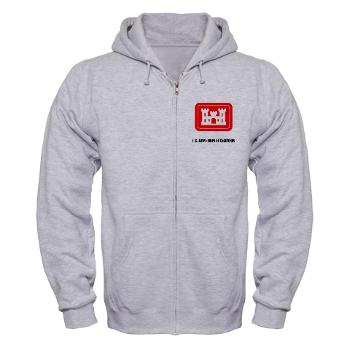 USACE - A01 - 03 - U.S. Army Corps of Engineers (USACE) with Text - Zip Hoodie