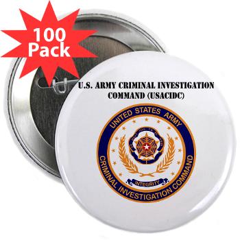USACIDC - M01 - 01 - U.S. Army Criminal Investigation Command (USACIDC) with Text - 2.25" Button (100 pack) - Click Image to Close