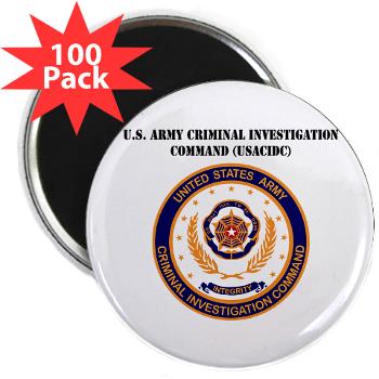USACIDC - M01 - 01 - U.S. Army Criminal Investigation Command (USACIDC) with Text - 2.25" Magnet (100 pack) - Click Image to Close