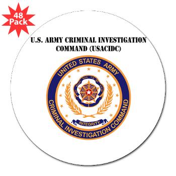 USACIDC - M01 - 01 - U.S. Army Criminal Investigation Command (USACIDC) with Text - 3" Lapel Sticker (48 pk)