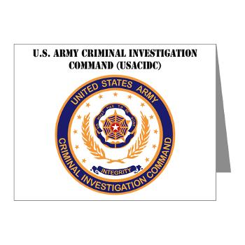 USACIDC - M01 - 02 - U.S. Army Criminal Investigation Command (USACIDC) with Text - Note Cards (Pk of 20) - Click Image to Close