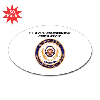 USACIDC - M01 - 01 - U.S. Army Criminal Investigation Command (USACIDC) with Text - Sticker (Oval 50 pk) - Click Image to Close
