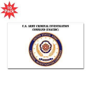 USACIDC - M01 - 01 - U.S. Army Criminal Investigation Command (USACIDC) with Text - Sticker (Rectangle 10 pk) - Click Image to Close