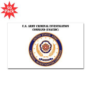 USACIDC - M01 - 01 - U.S. Army Criminal Investigation Command (USACIDC) with Text - Sticker (Rectangle 50 pk)