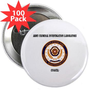 USACIL - M01 - 01 - Army Criminal Investigation Laboratory (USACIL) with Text - 2.25" Button (100 pack)