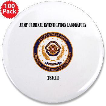 USACIL - M01 - 01 - Army Criminal Investigation Laboratory (USACIL) with Text - 3.5" Button (100 pack)