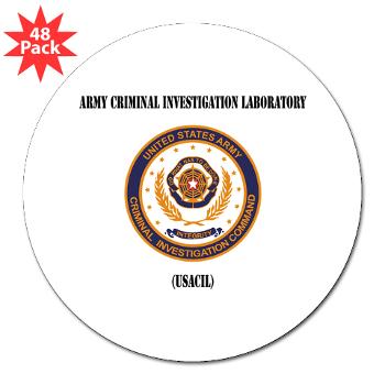 USACIL - M01 - 01 - Army Criminal Investigation Laboratory (USACIL) with Text - 3" Lapel Sticker (48 pk)