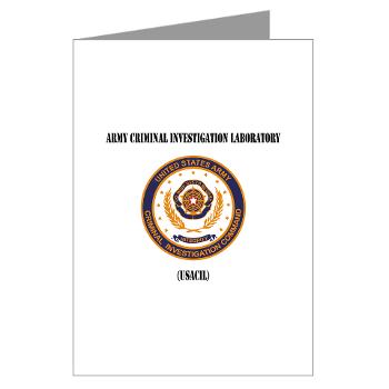 USACIL - M01 - 02 - Army Criminal Investigation Laboratory (USACIL) with Text - Greeting Cards (Pk of 10)