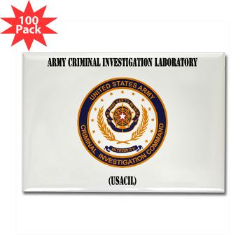 USACIL - M01 - 01 - Army Criminal Investigation Laboratory (USACIL) with Text - Rectangle Magnet (100 pack)