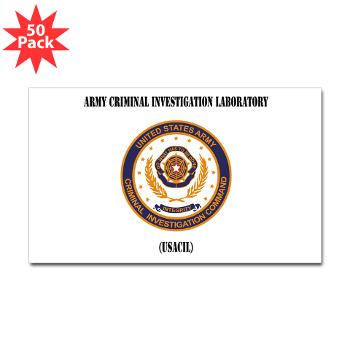 USACIL - M01 - 01 - Army Criminal Investigation Laboratory (USACIL) with Text - Sticker (Rectangle 50 pk)