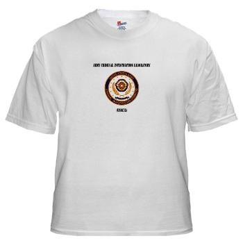 USACIL - A01 - 04 - Army Criminal Investigation Laboratory (USACIL) with Text - White t-Shirt