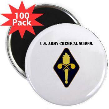 USACS - M01 - 01 - U.S. Army Chemical School with Text - 2.25" Magnet (100 pack)