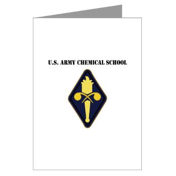 USACS - M01 - 02 - U.S. Army Chemical School with Text - Greeting Cards (Pk of 10)
