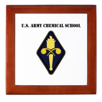 USACS - M01 - 03 - U.S. Army Chemical School with Text - Keepsake Box