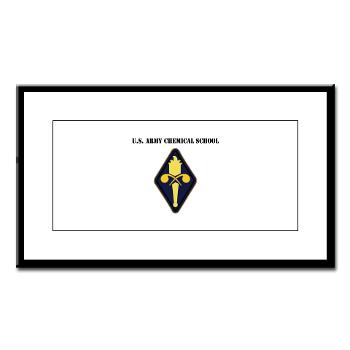 USACS - M01 - 02 - U.S. Army Chemical School with Text - Small Framed Print