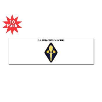 USACS - M01 - 01 - U.S. Army Chemical School with Text - Sticker (Bumper 10 pk)