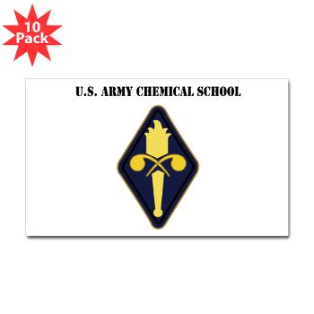 USACS - M01 - 01 - U.S. Army Chemical School with Text - Sticker (Rectangle 10 pk)