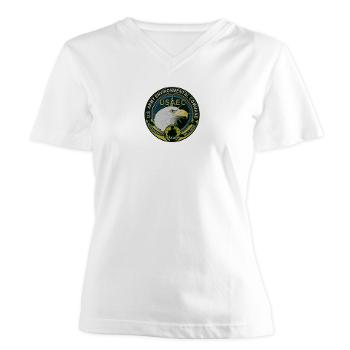 USAEC - A01 - 04 - U.S. Army Environmental Command - Women's V-Neck T-Shirt - Click Image to Close