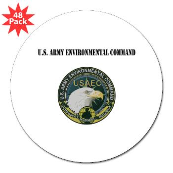 USAEC - M01 - 01 - U.S. Army Environmental Command with Text - 3" Lapel Sticker (48 pk)
