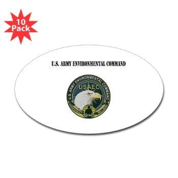 USAEC - M01 - 01 - U.S. Army Environmental Command with Text - Sticker (Oval 10 pk)