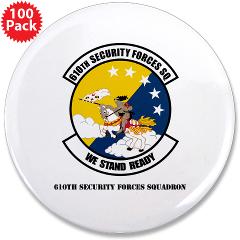 USAF610SS - M01 - 01 - DUI - 610th Security Force Squadron with Text - 3.5" Button (100 pack)