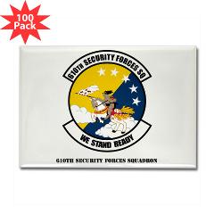 USAF610SS - M01 - 01 - DUI - 610th Security Force Squadron with Text - Rectangle Magnet (100 pack) - Click Image to Close