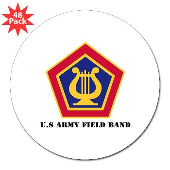 USAFB - M01 - 01 - U.S Army Field Band with Text - 3" Lapel Sticker (48 pk)