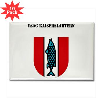 USAGKaiserslautern - M01 - 01 - USAG Kaiserslautern with Text - Rectangle Magnet (10 pack)